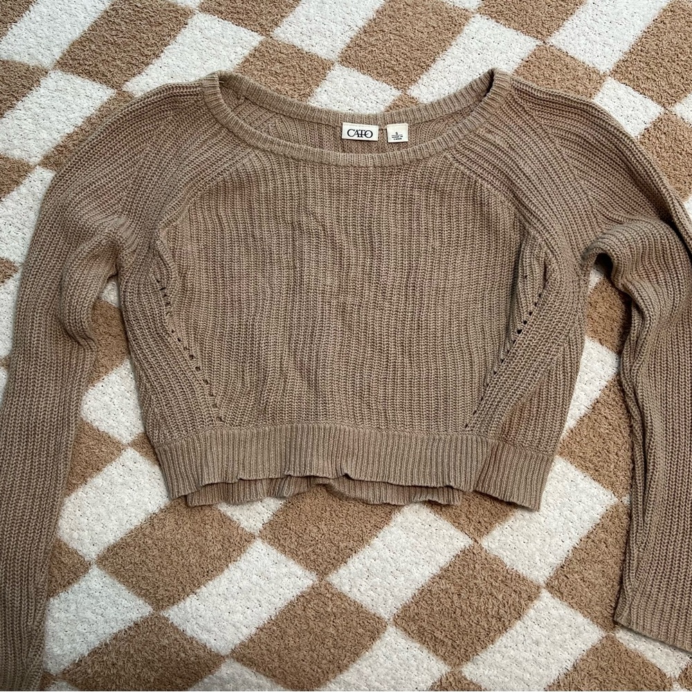 Beige Crop Sweater
